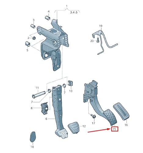 Passend für VW TIGUAN AD Gaspedal mit elektronischem Modul LHD 5Q1723503L von Volkswagen