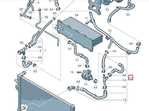 Passend für VW TIGUAN Allspace BW2 Rechts Wasserkühler Kühlmittelschlauch 5QN122051E von Volkswagen