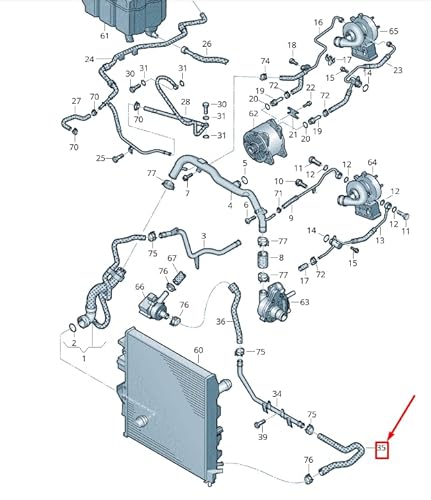 Passend für VW TOUAREG 7P MK2 Kühlmittelschlauch 7P6121051D von Volkswagen