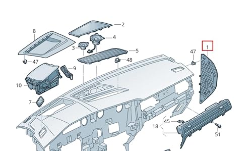 Passend für VW TOUAREG CR7 Kühlergrillverkleidung vorne links oben LHD 761858248A2TY von Volkswagen