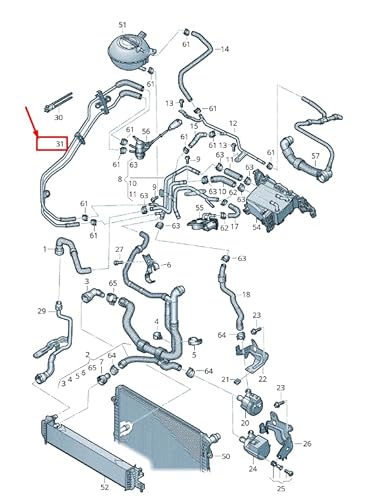 Passend für VW TOURAN 5T Motorkühlmittelschlauch 04L121444K von Volkswagen