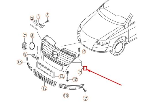 Passend für Volkswagen PASSAT B6 Kühlergrill R-Line 3C0853651P3Q7 von Volkswagen