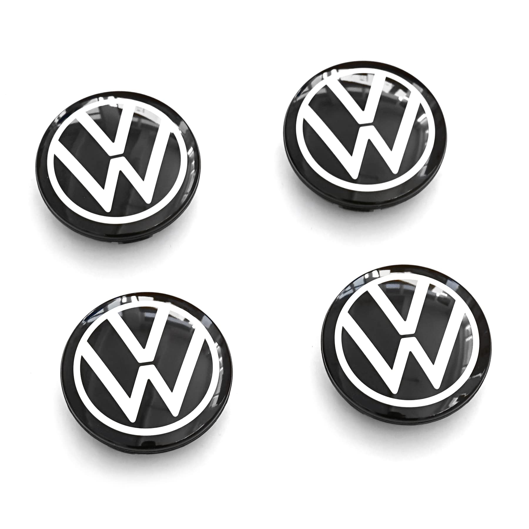 Volkswagen 10A071213A Radnabenkappen (4 Stück) Nabenkappen dynamisch VW Logo Radkappen von Volkswagen