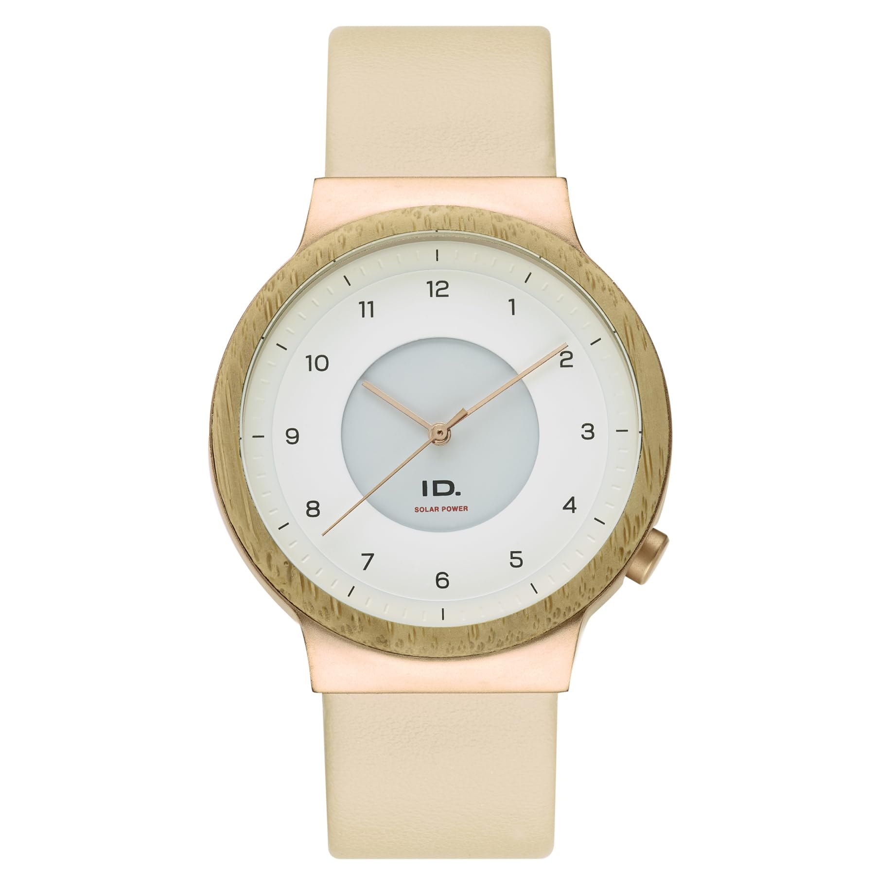 Volkswagen 11G050801 Armbanduhr Solar ID. Design Logo Uhr Holzgehäuse, beige von Volkswagen