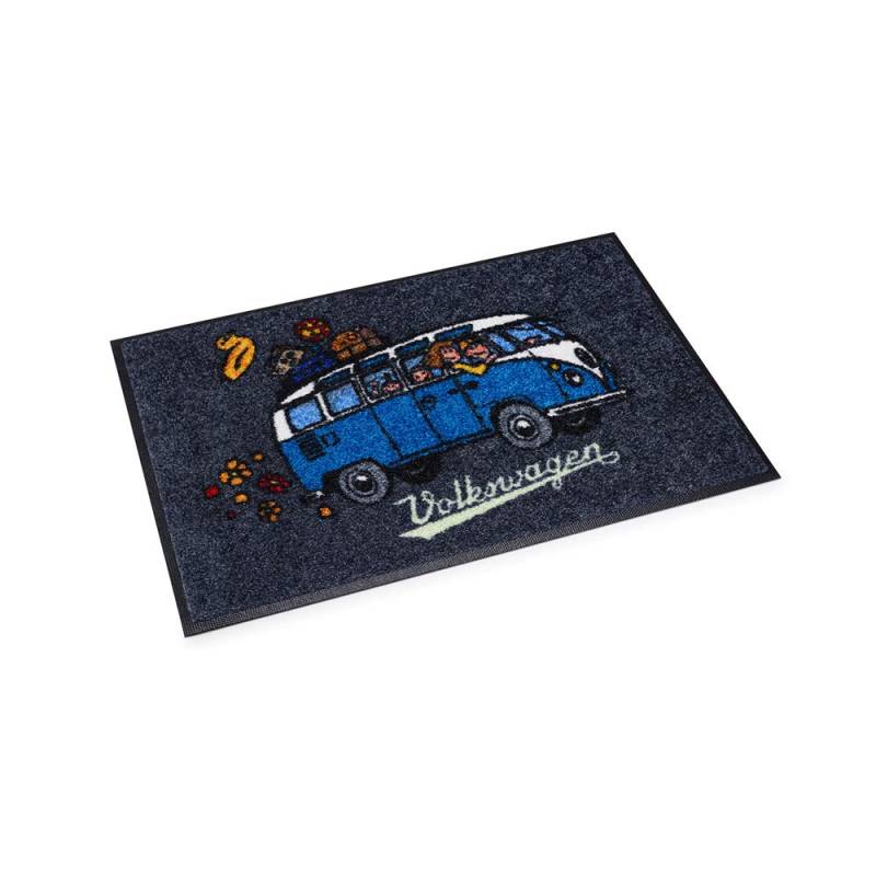 Volkswagen 1H3087703A Fußbodenmatte T1 Bulli Fußabtreter Läufer, schwarz/blau von Volkswagen