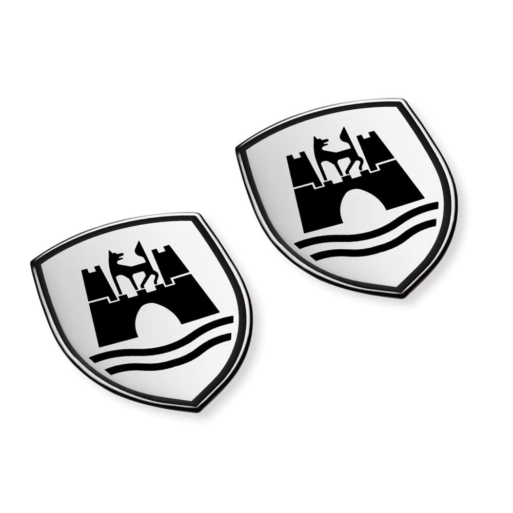 Volkswagen 5C0064317ASXRW Dekorfolien Set Wolfsburg Wappen Emblem satinschwarz chromglanz von Volkswagen