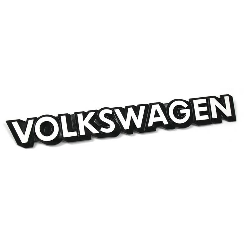 Volkswagen Schriftzug Heckklappe Emblem schwarz weiß Retro Classic von Volkswagen