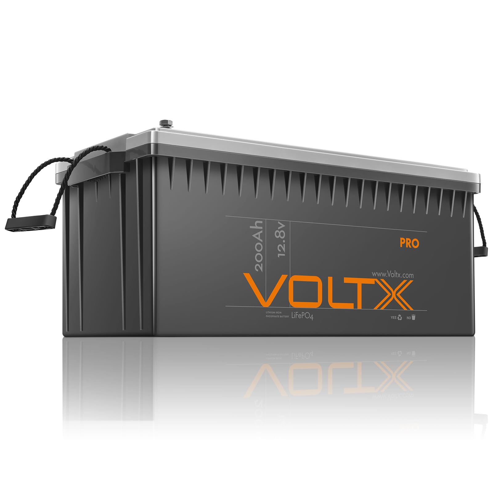 VoltX LiFePO4 200Ah 12.8V Lithium Batterie, Lithium Akku mit 200A BMS, 2560W Lastleistung, Deep-Cycle-Batterie, 4000+ Ladezyklen, Perfekter Ersatz für Blei-Säure Batterien für Solarbatterien, von VoltX