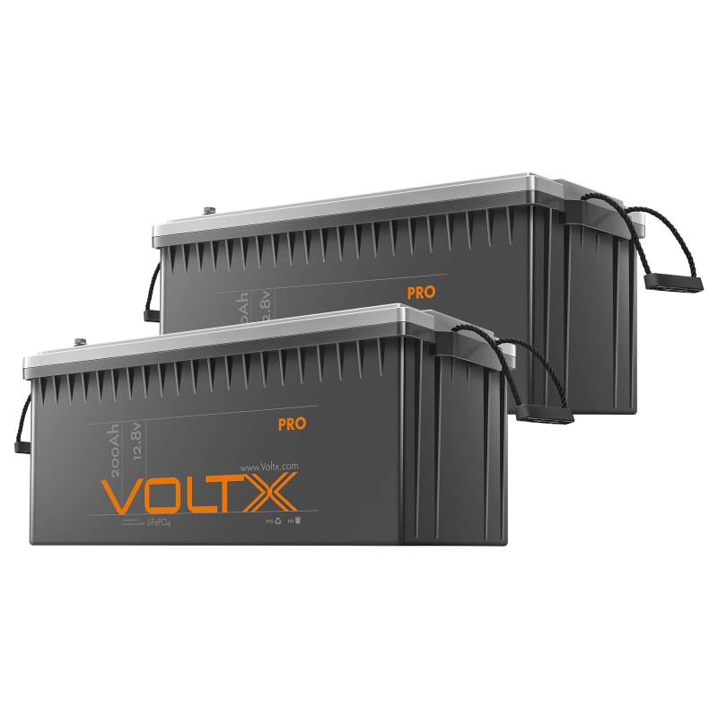 VoltX LiFePO4 200Ah 12V [2 Pack] Lithium Batterie, Lithium Akku mit 200A BMS, 4000+ Ladezyklen, Perfekter Ersatz für Blei-Säure Batterien für Wohnwagen, Camping, Boot von VoltX