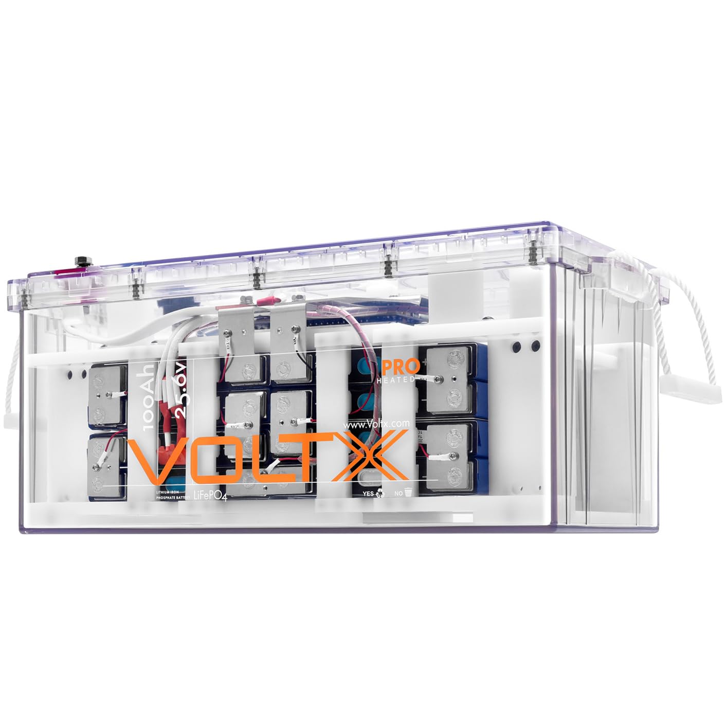 VoltX LiFePO4 25.6V 100Ah Lithium Batterie, Intelligente Selbstheizungs, Fortgeschritten Transparente Hülle von VoltX