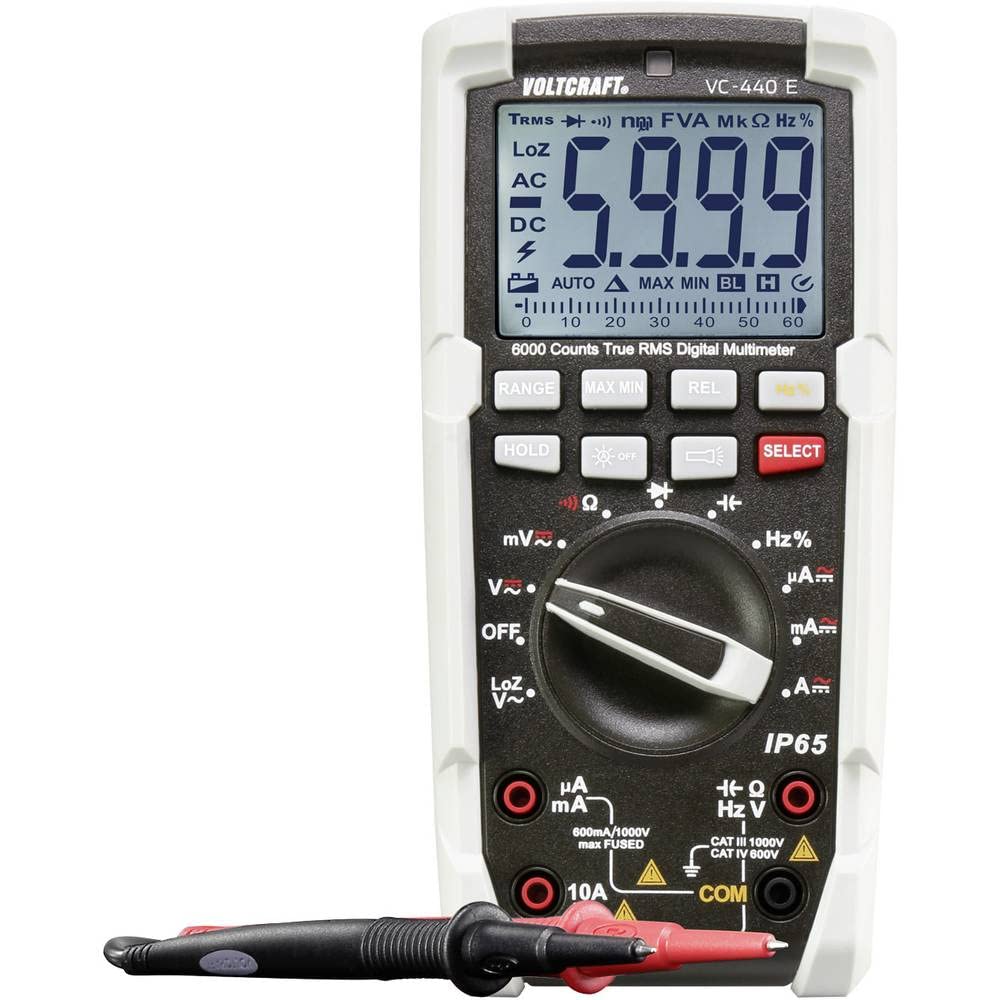 VOLTCRAFT VC-440 E Hand-Multimeter digital Strahlwassergeschützt (IP65) CAT III 1000 V, CAT IV 600 V Anzeige (Counts): von Voltcraft