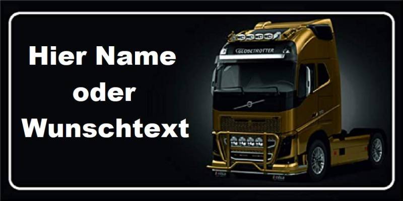 Volvo Nummernschild Selbst Gestalten und Bedrucken Witterungsbeständig Ideale Geschenkidee Metallschild Aluminium-Schild individuelles Trucker-Accessoire LKW-Zubehör Aluschild Kennzeichen-Schilder von Schilderfeuerwehr