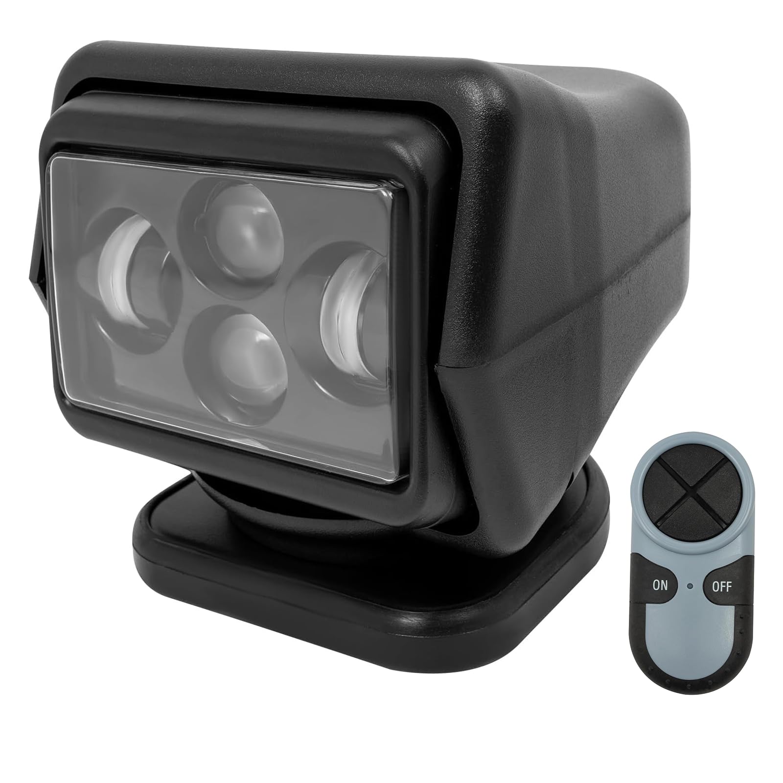 VonVVer LED Suchscheinwerfer Arbeitslicht 60W 600m 8000LM - LED Arbeitsscheinwerfer mit Fernbedienung 5A für Geländewagen ATV Trucks Boote IP67 360° Rotation 6500K (Schwarz) von VonVVer