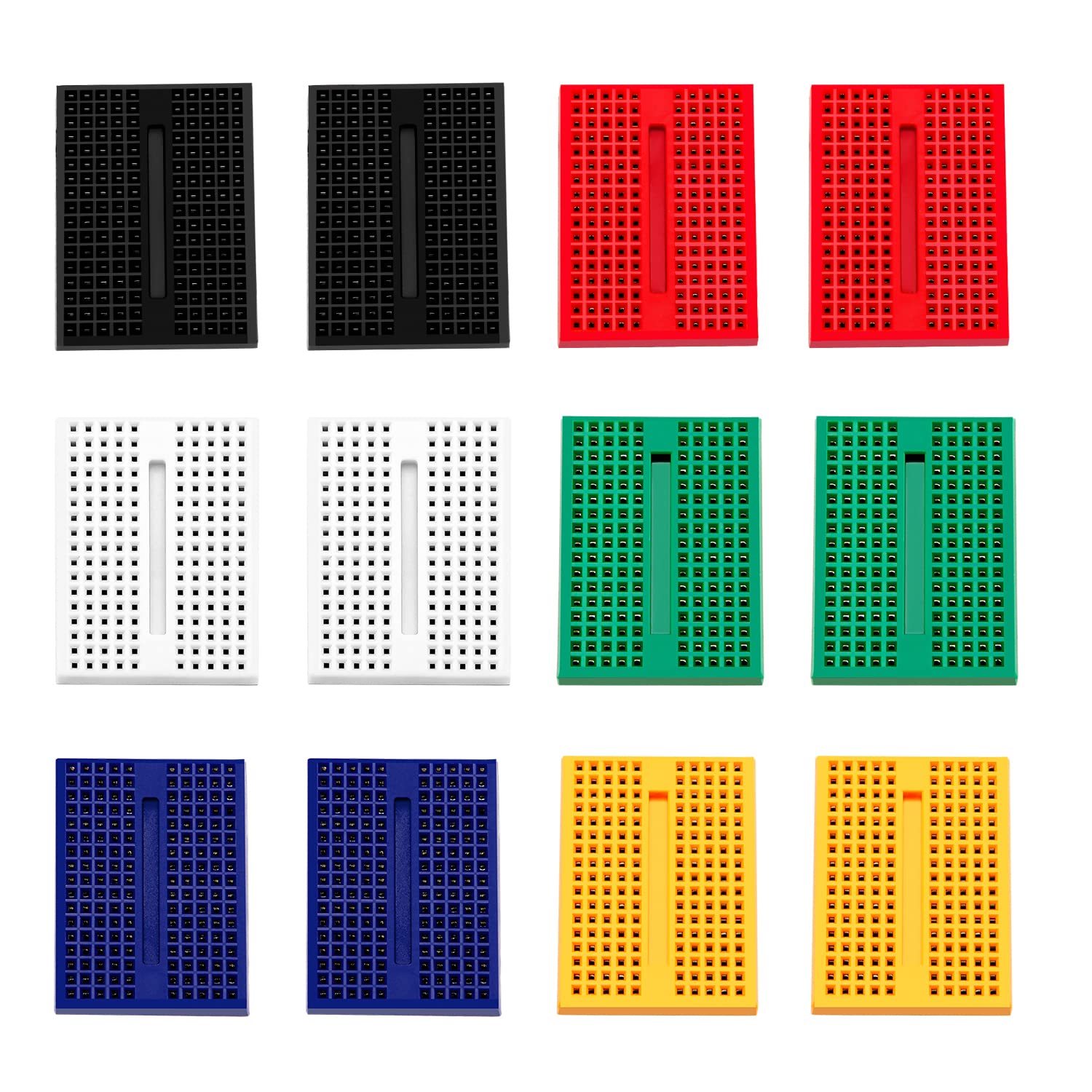 VooGenzek 12 Stück SYB-170 Solderless Prototype Kit, 170 Tie Points Mini Breadboard Kit, für Arduino und Raspberry PI Projekte (6 Farben mit doppelseitigem Klebeband) von VooGenzek