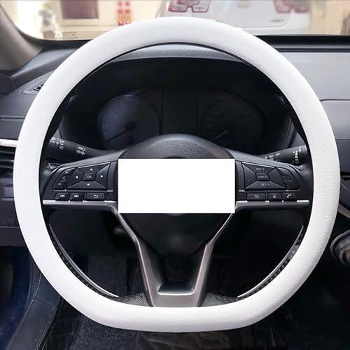 Cool Non-Slip Silicone Steering Wheel Protector, Silicone Steering Wheel Protecto, Car Steering Wheel Protective Cover (White) von Vopetroy