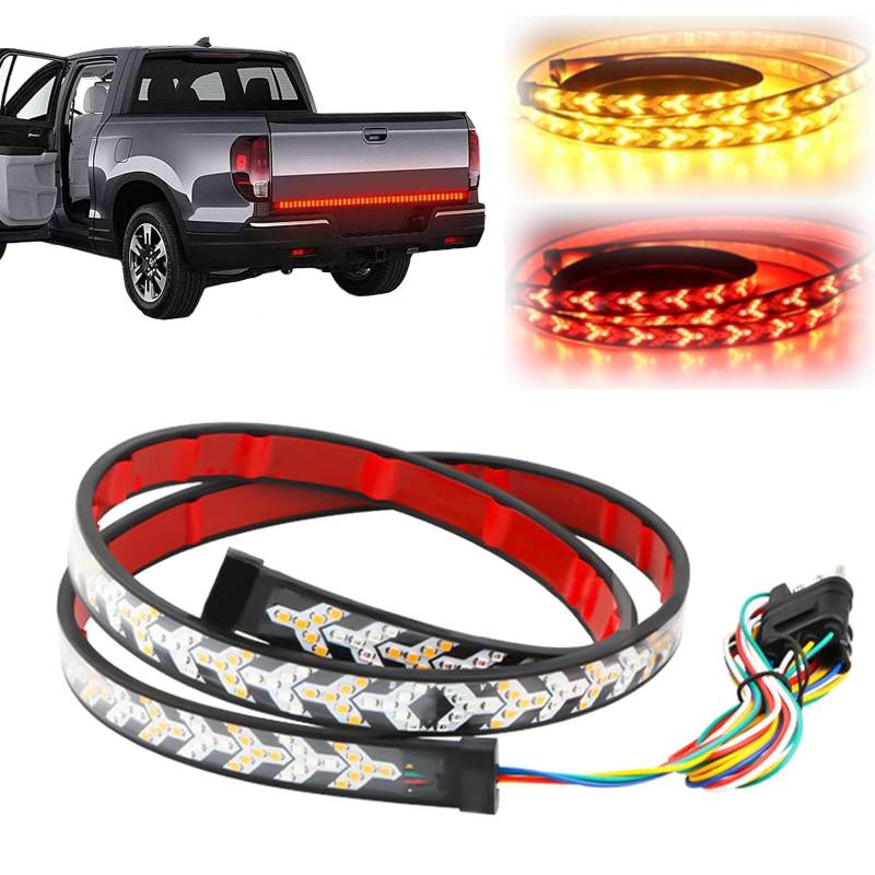 Fall Warning Signal Driving Light Strip, Truck Tailgate Dynamic Light Bar, 48 Inch Arrow LED Tailgate Light Bar Strip for Truck, Strobe Brake Lights, Running Tail Light Kit (40 in) von Vopetroy