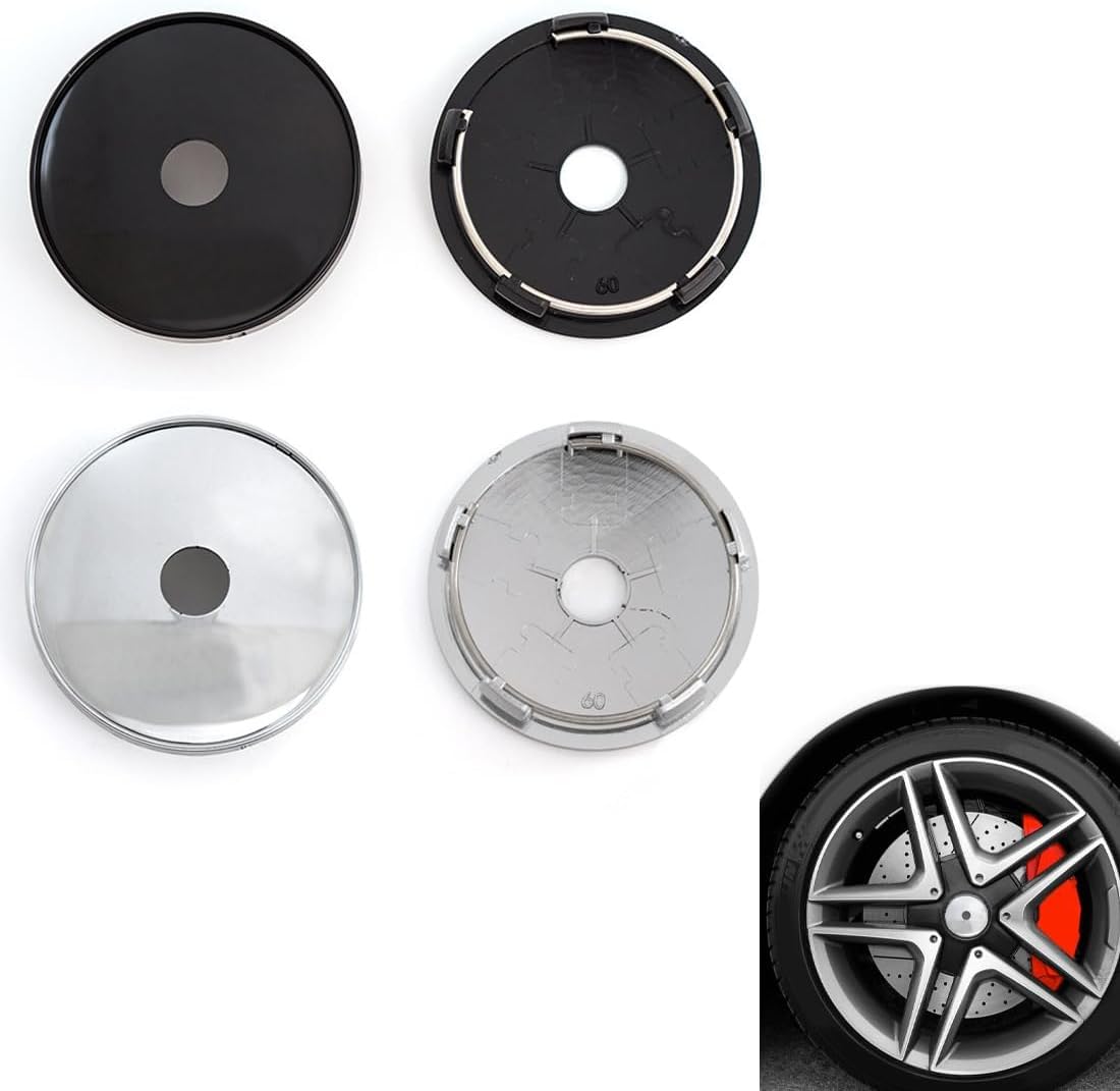 4 Hub Caps, Hub Cap, OD 60 mm, ID 56 mm, Hub Cap, Universal ABS Hub Cap, Wheel Trims, Hub Cover, for Wheel Hubs, Car Accessories Automotive Wheel Parts von Votvlog