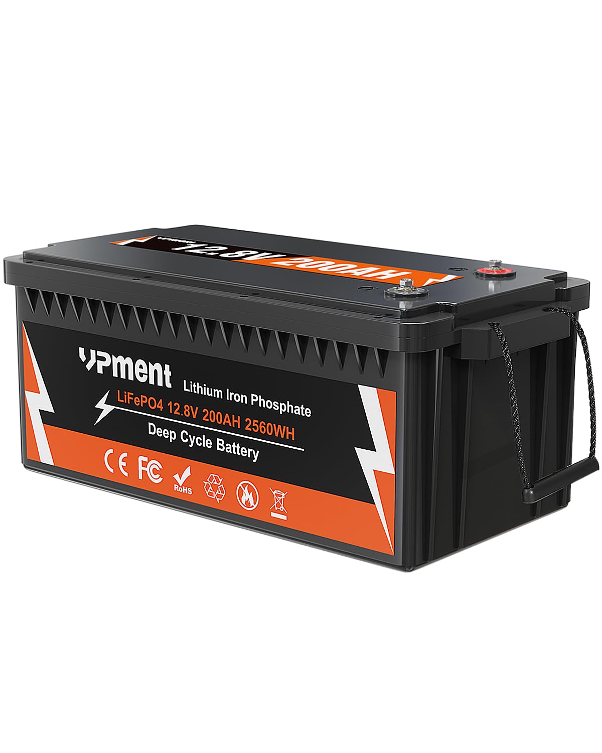 Vpment 200Ah LiFePO4 12V Batterie,Integriertes BMS,15000 Zyklen und 2560 W Ausgangsleistung,10 Jahre Lebensdauer für Wohnmobil Marine Boot Camping Solaranlage Komplettset,Solarpanel Kit Off-grid von Vpment