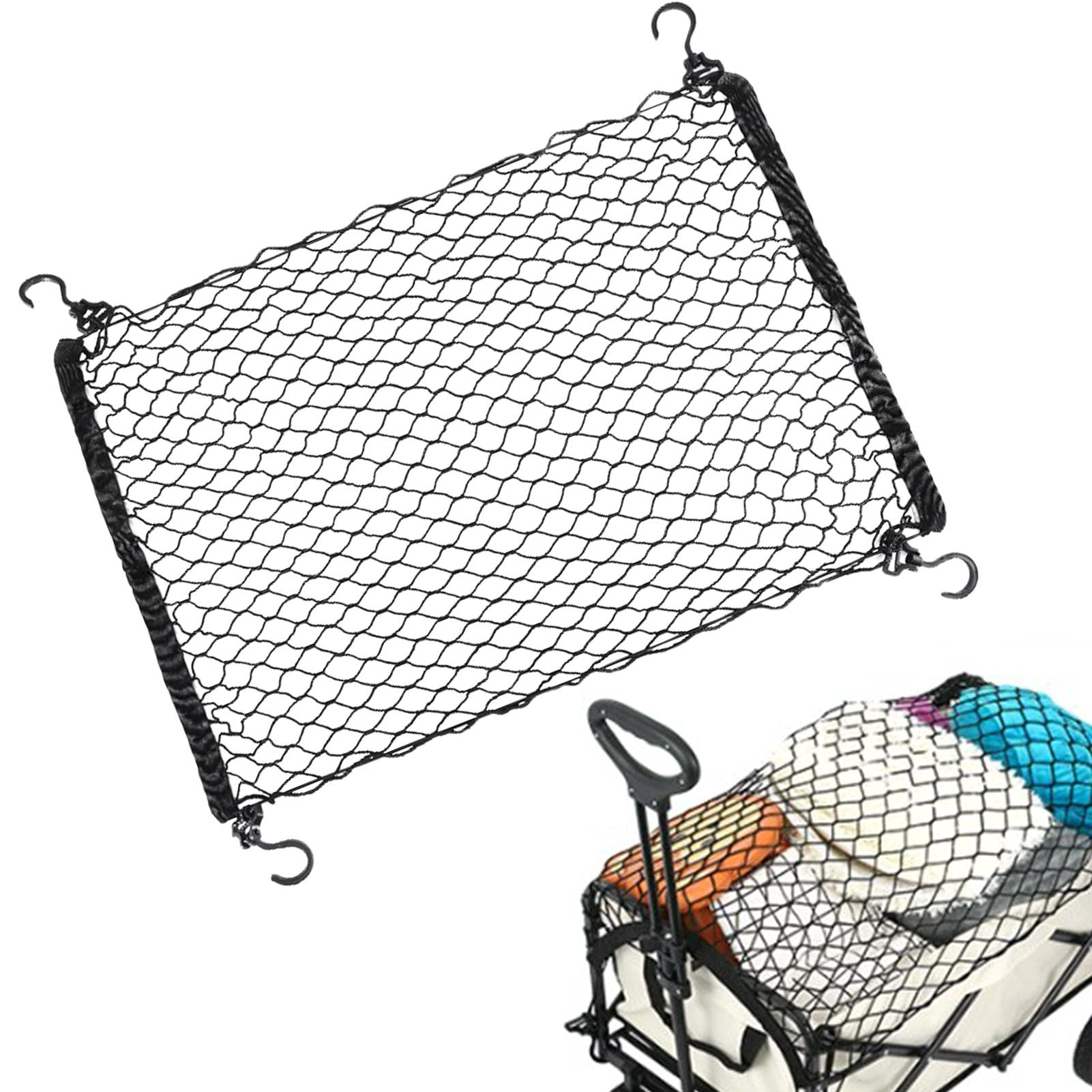 Elastic Car Rear Cargo Net | Stretchable Automotive Trunk Net | Durable Storage Mesh with Hooks, Versatile Boat Cargo Net for SUVs, Trucks, RVs, Ideal for Organizing Cargo, Versatile Boat Cargo Ne von Vriusi