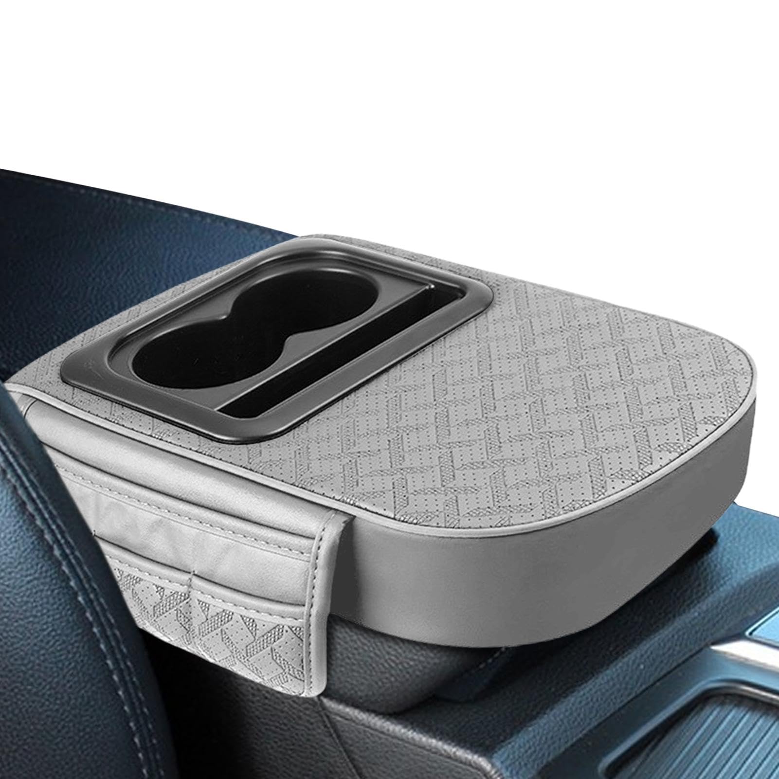 Multifunktionaler Auto-Becherhalter | Center Console Cushion mit Aufbewahrungsbeutel | Kfz-Organizer für Wasserbecher, Telefone und Schlüssel, multifunktionaler Auto-Kissen, Konsolen-Organizer für von Vriusi