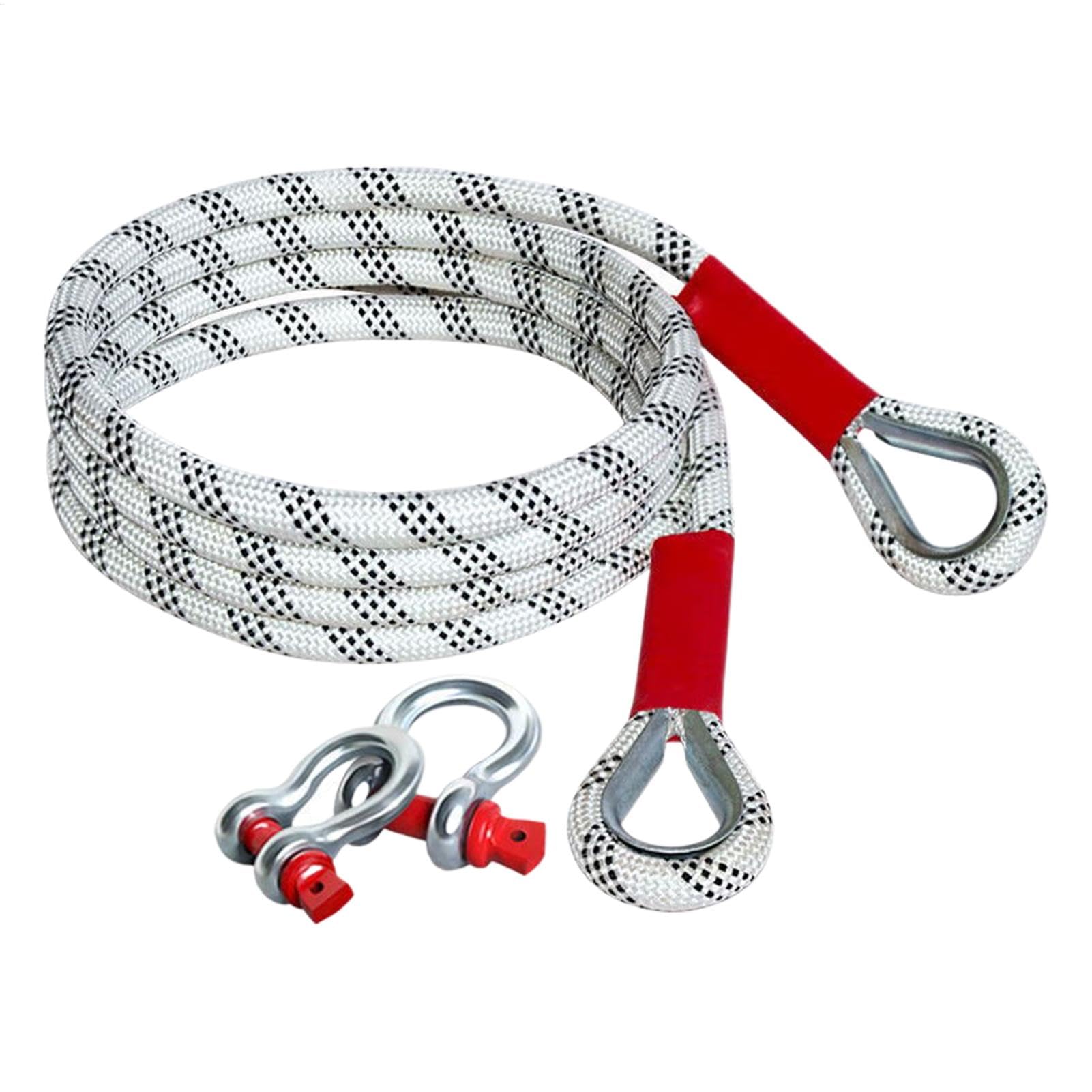 Tow Rope, High-Density Weaving Towing Strap mit 2 D-Ring-Shackles, Multifunctional Snatch Rope Off-Road Recovery Kit für Trucks, Pickups, SUVs, ATVs, Traktoren, Heavy-Duty Towing und Recovery von Vriusi