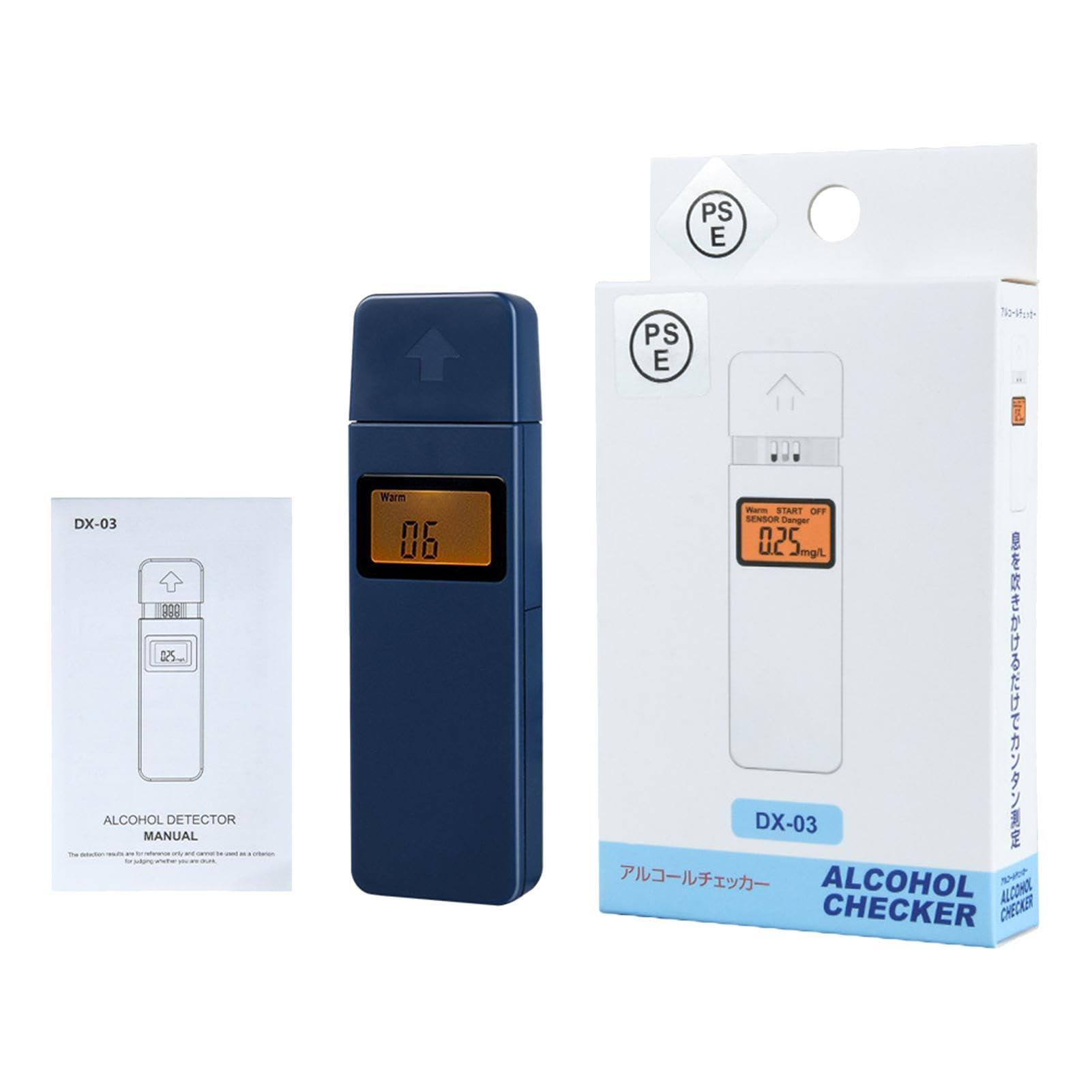 Vriusi Alcohol Tester, Pocket Alcohol Tester Breathalyzers, Dust-Proof Design Push Cover Alcohol Tester, Digital Display Home Alcohol Detector, Air Blowing Digital Display Alcohol Tester von Vriusi