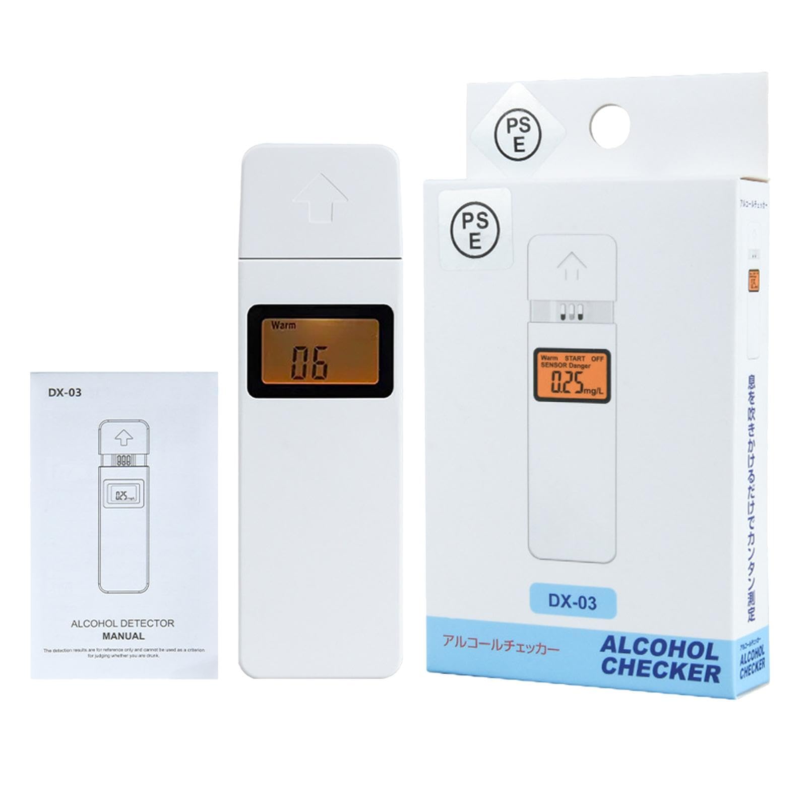 Vriusi Alcohol Tester, Pocket Alcohol Tester Breathalyzers, Dust-Proof Design Push Cover Alcohol Tester, Digital Display Home Alcohol Detector, Air Blowing Digital Display Alcohol Tester von Vriusi