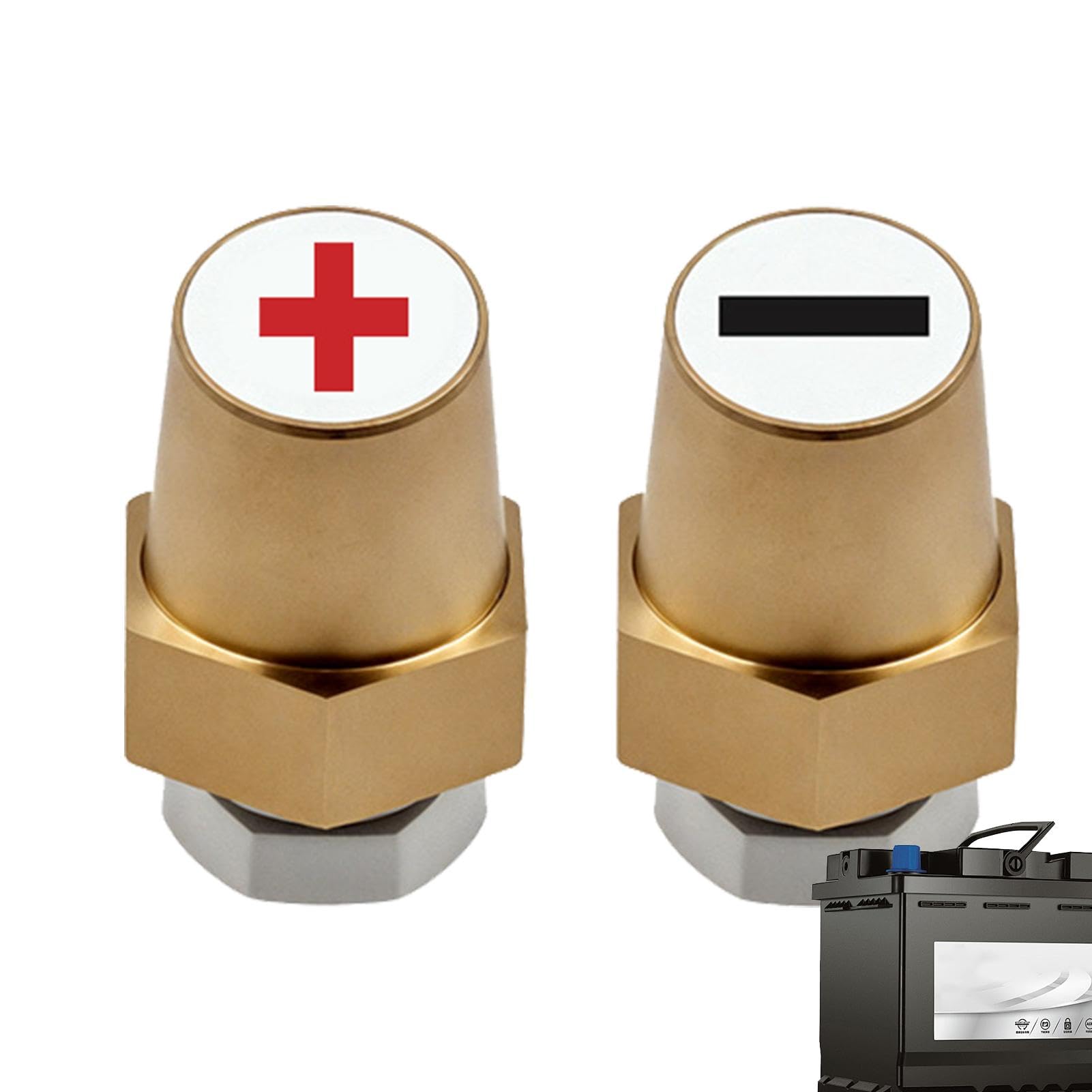 Vriusi Batterieseitige Pfostenklemmenanschlüsse, Autobatterie-Seitenpfosten-Ladeklemmenverbinder | Batteriepolklemmen aus massivem Messing mit 3/8-16-Gewinde - von Vriusi