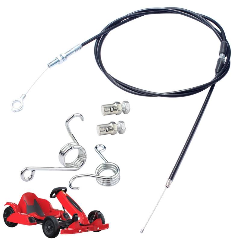 Vriusi Gaszug Kit, Gerader Gaszug - Go Cart Bremskabel mit Kabelenden, 75 Zoll Go Cart Bremskabel, Upgraded Gaszug für von Vriusi