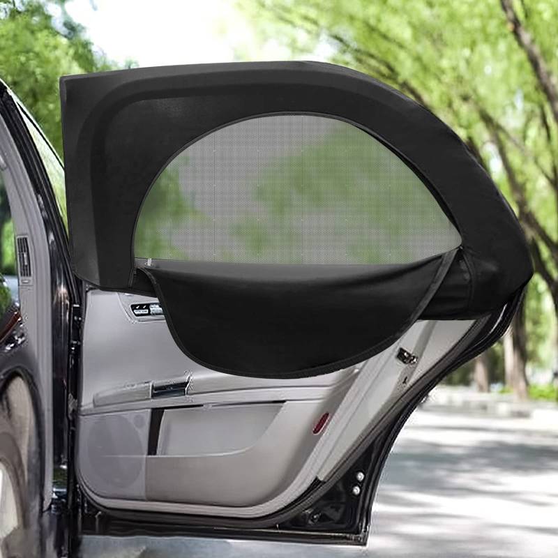 Vusddy 2Pcs Auto Sonnenschutz Seitenscheibe, Sonnenschutz Auto Baby Rollo, Autoscheiben Sonnenschutz, UV Schutz Auto Baby, Universal Sonnenblende Auto Netz Kompatibel Meisten Fahrzeugen (Heckscheibe von Vusddy