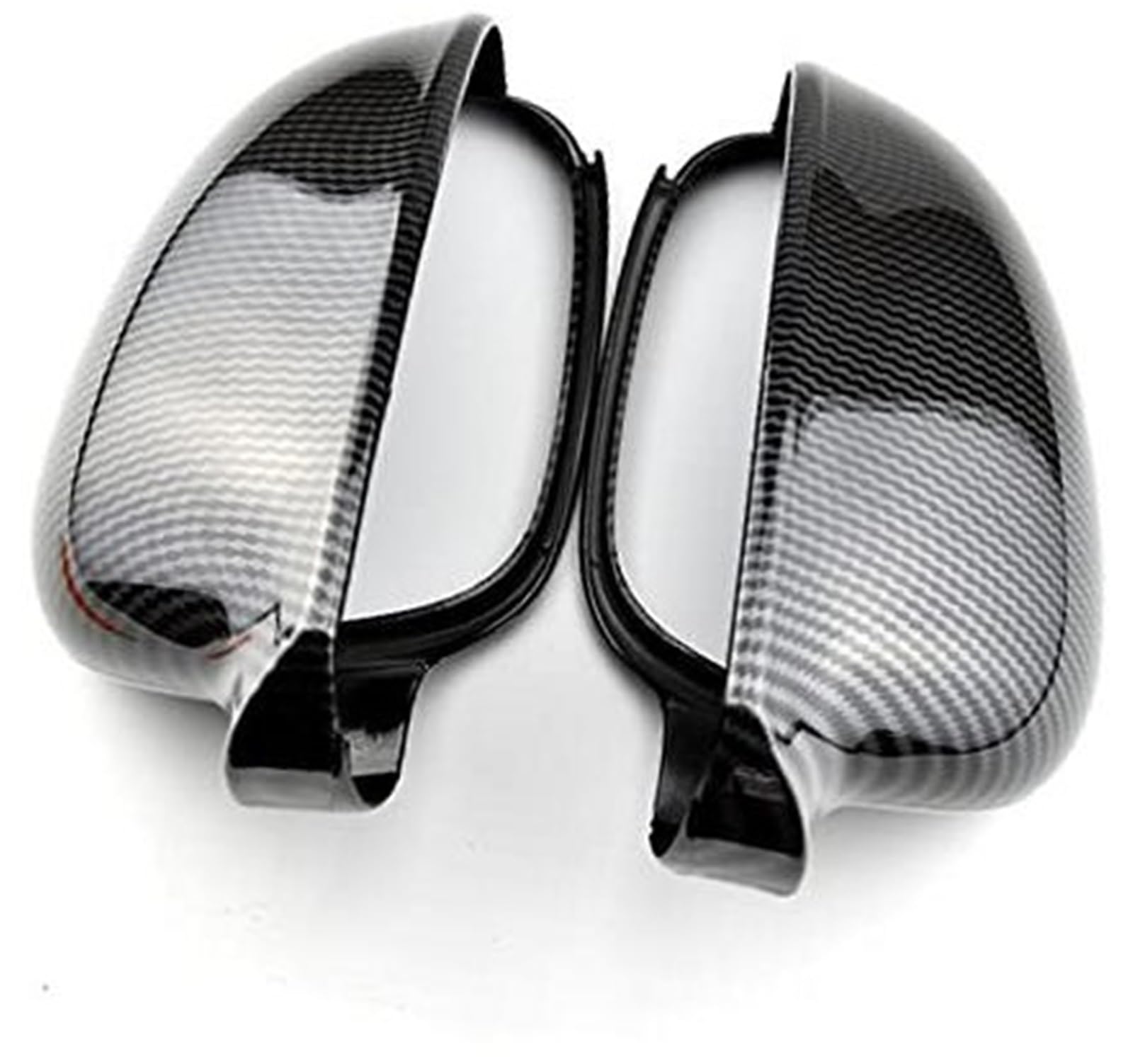 Vuzmode 1 Paar Rückspiegelgehäusekappen, for VW, for Golf, 5 MK5, for Jetta, 2006–2011, Kohlefaser-Seitenspiegelabdeckung, Autozubehör Ersatzabdeckung für Fahrzeugspiegel(Black Carbon Look Black) von Vuzmode