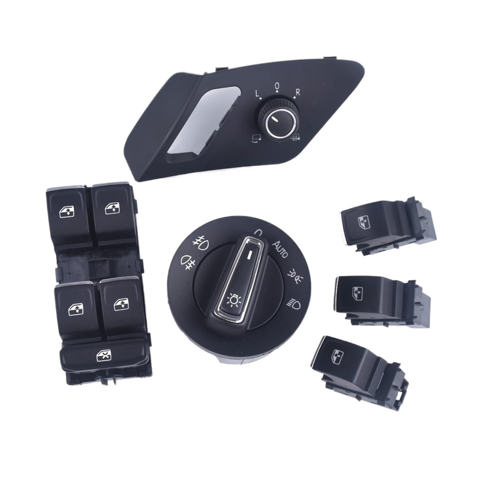 Vuzmode 1 Satz Scheinwerferfenster-Rückspiegelschalterknopf, for VW, for Golf 7 VII MK7 2014 2015 2016 2017 2018 Seitenspiegelschalter Vuzmode 1 Satz Scheinwerferfenster-Rückspiegelschalterknopf, for VW, for Golf 7 VII MK7 2014 2015 2016 2017 2018 Seitenspiegelschalter von Vuzmode