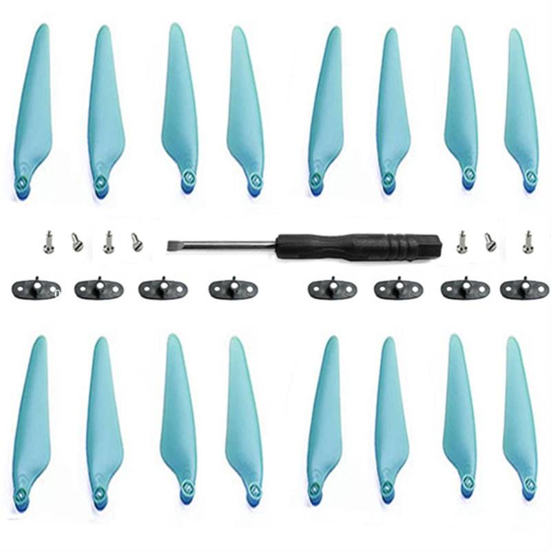 Vuzmode 16 Stück Propeller, for Hubsan Zino PRO Zino 2 H117S Luft-Vierachsen-Flugzeugzubehör Ferndrohne CW CCW Schaufel und Cli Ersatzpropeller(Blue) von Vuzmode