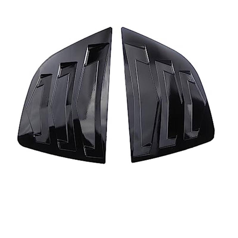 Vuzmode 2PCS Rear Quarter Window Louvers Spoiler Panel, for Jazz, 2014-2018 Hatchback Window Louver Side Vent Trim Car Styling Rear Spoiler Auto-Heckspoiler-Kit(Black Glossy Black) von Vuzmode