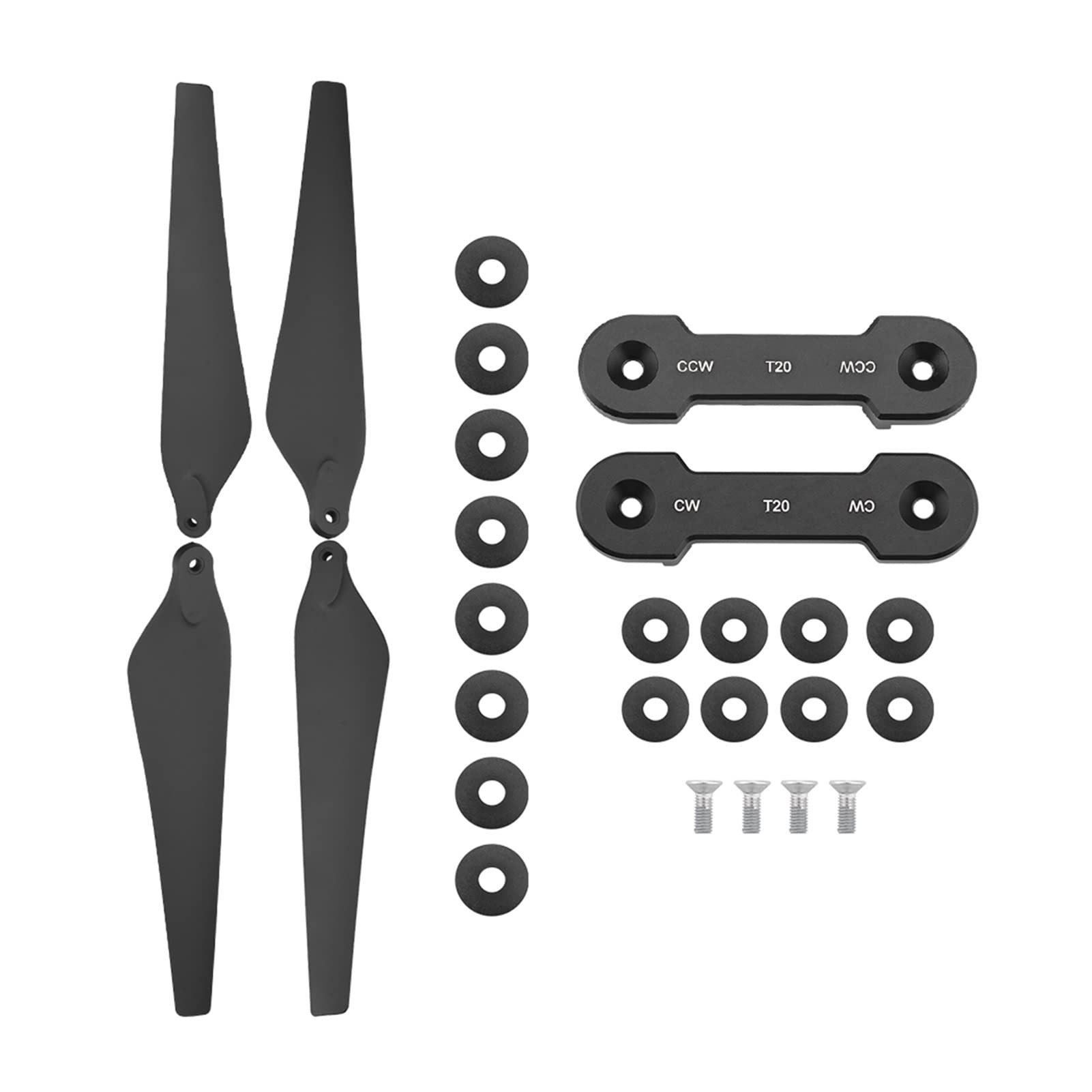 Vuzmode 3390 Carbon Fiber Nylon Paddel Klapppropeller CW/CCW mit Requisiten Klemme Landwirtschaft Pflanze Drone, for DJI T20 Ersatzpropeller(Black 1 Pair Set) von Vuzmode