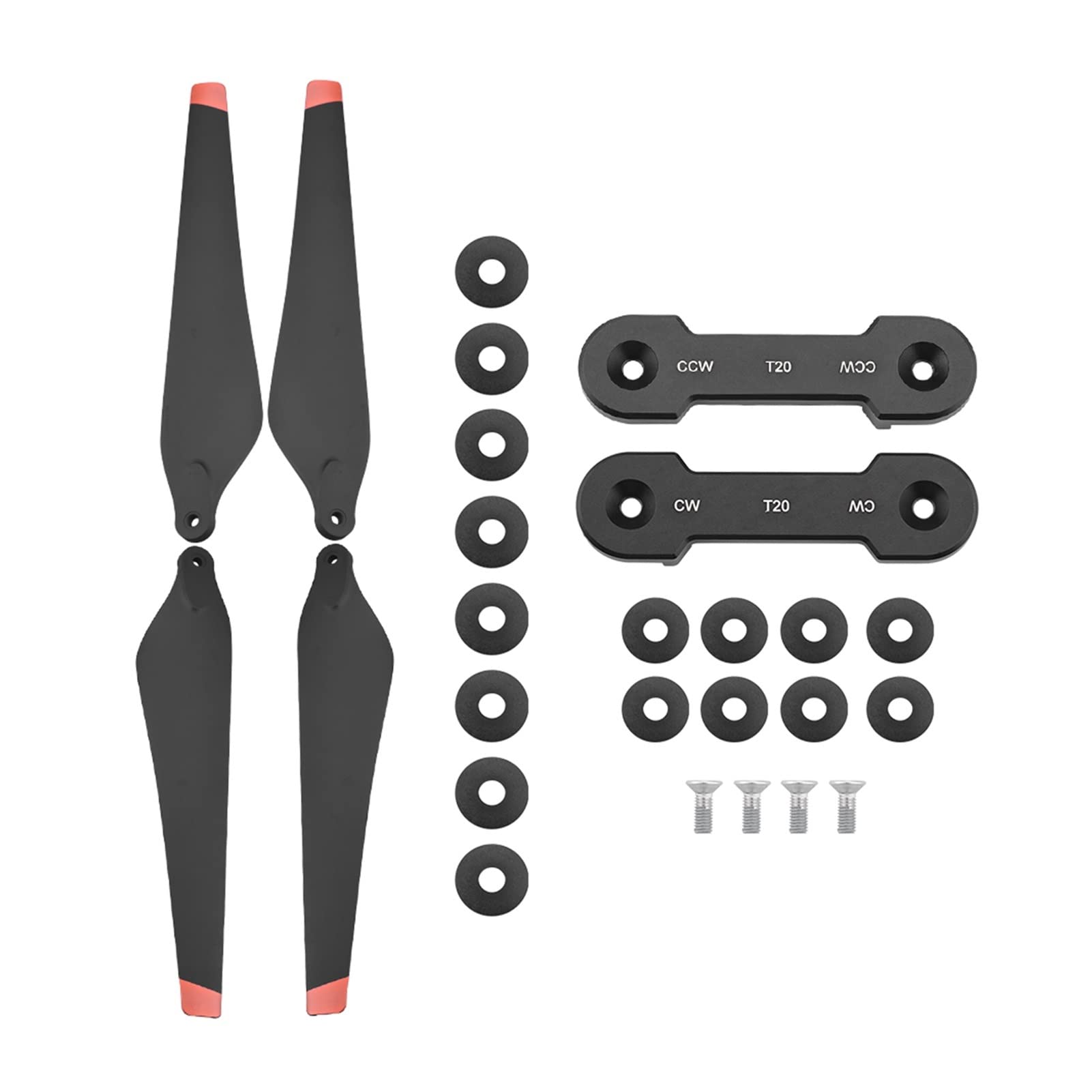 Vuzmode 3390 Carbon Fiber Nylon Paddel Klapppropeller CW/CCW mit Requisiten Klemme Landwirtschaft Pflanze Drone, for DJI T20 Ersatzpropeller(Orage 1 Pair Set) von Vuzmode