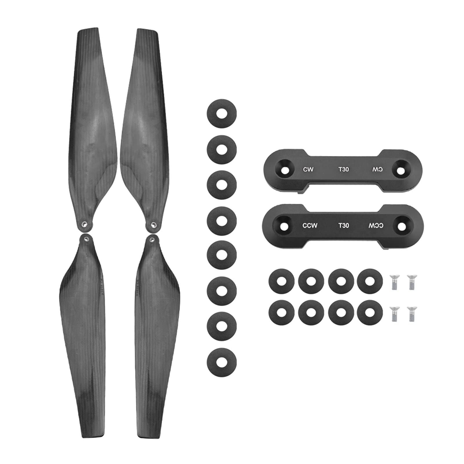 Vuzmode 3820 Carbon Faser Nylon Paddel Klapp Propeller CW/CCW Mit Requisiten Klemme Landwirtschaft Anlage Drone Zubehör, for DJI T30 Ersatzpropeller(Black 1 Pair Set) von Vuzmode