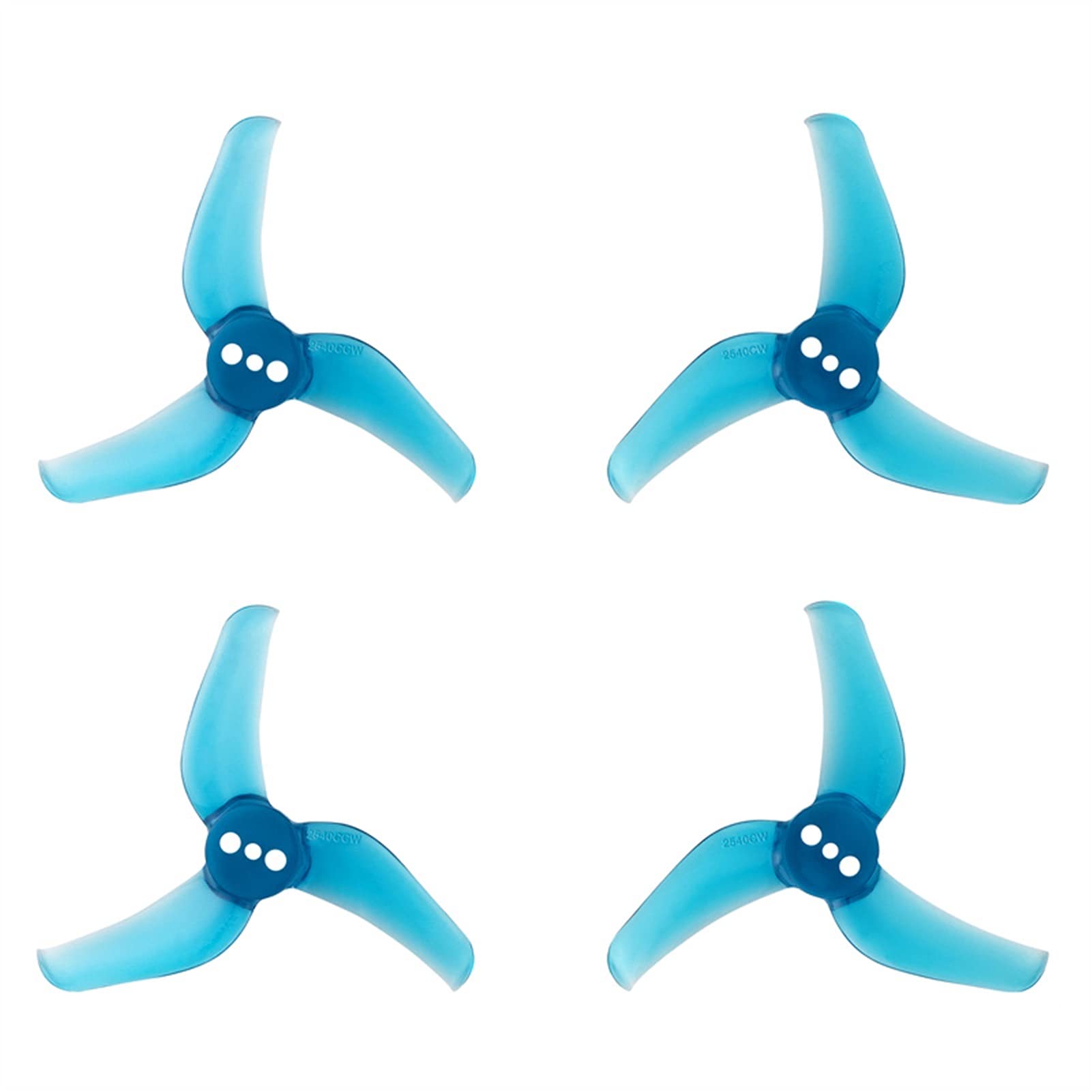 Vuzmode 4 Paar 2,5 x 4 x 3 3-Blatt-PC-Propeller, for RC FPV Racing 2,5 Zoll Zahnstocher Cinewhoop Kanaldrohnen Ersatzpropeller(4Pairs Blue) von Vuzmode