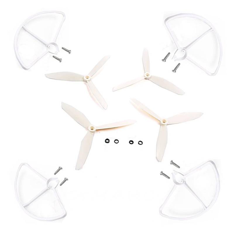 Vuzmode 4-teilige Schutzhülle mit 4 CPS 3-Blatt-Propeller, for MJX B2C B2W Bugs 2 RC Quadcopter-Drohne Ersatzpropeller von Vuzmode