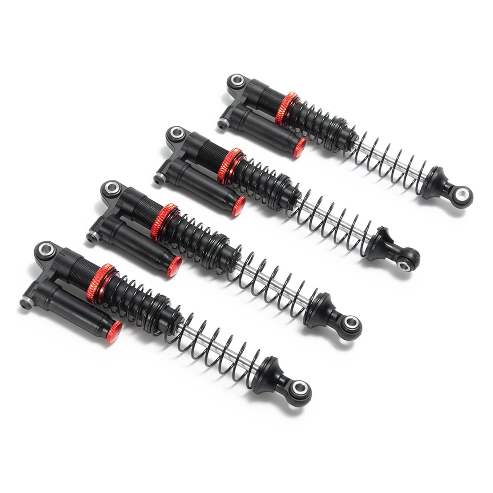 Vuzmode 4PCS RC Piggyback Stoßdämpfer Metall Dämpfer 90/100/110/120mm, for 1:10 Axial SCX10 Wraith TRX4 RC Rock Crawler RC-Car-Upgrade-Teile(90mm Black) von Vuzmode