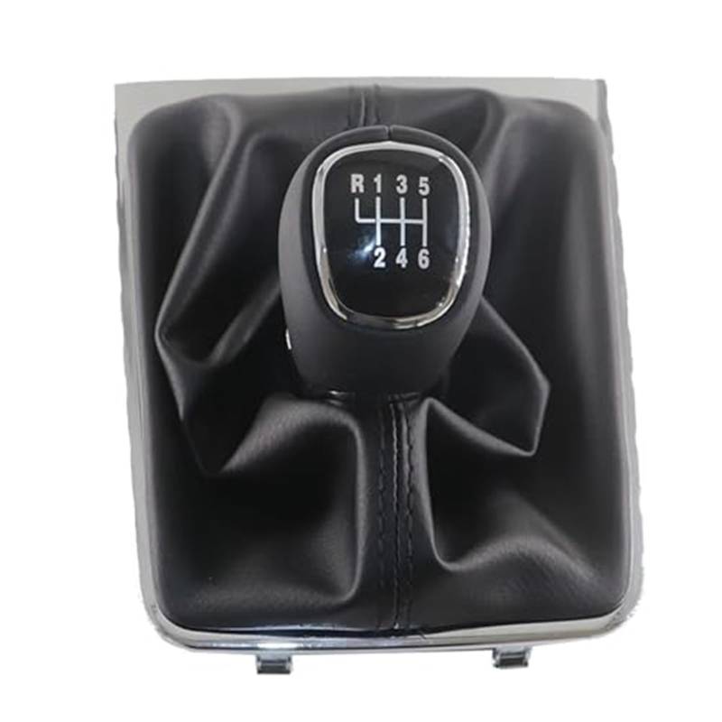 Vuzmode 5 6 Gang Leder Auto Shift Schaltknauf Hebel Gaitor Kofferraumabdeckung, for VW, for Passat, CC B7 2011 2012 2013 2014 2015 Auto-Schalthebelabdeckung(Black 6 Speed) von Vuzmode