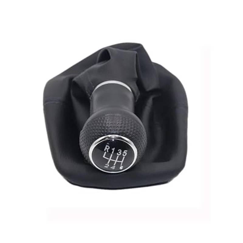 Vuzmode 5 6 Gang Schaltknauf Hebel Schaltmanschette PU-Leder, for Seat, Leon Toledo 1999-2001 Schaltknauf Auto-Schalthebelabdeckung(Black R123456 Speed Type 1) von Vuzmode