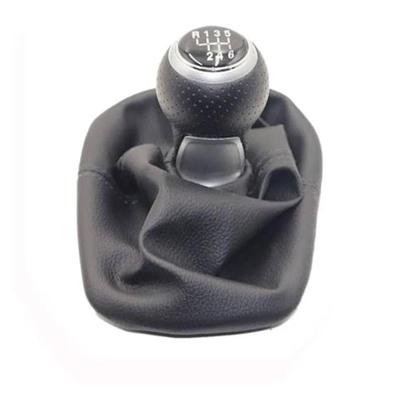 Vuzmode 5 6 Gang Schaltknauf Hebel Schaltmanschette PU-Leder, for Seat, Leon Toledo 1999-2001 Schaltknauf Auto-Schalthebelabdeckung(Black R123456 Speed Type 5) von Vuzmode