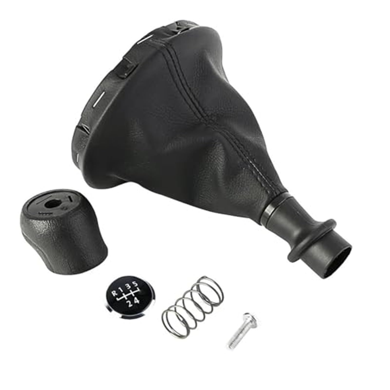 Vuzmode 5-Gang-Schaltknauf-Abdeckung, for T5 T5.1 T6 Gp 2003–2019, Kit, Gamaschenmanschette, Schwarz, Schaltknauf-Abdeckung, staubdichter Ersatz Auto-Schalthebelabdeckung von Vuzmode