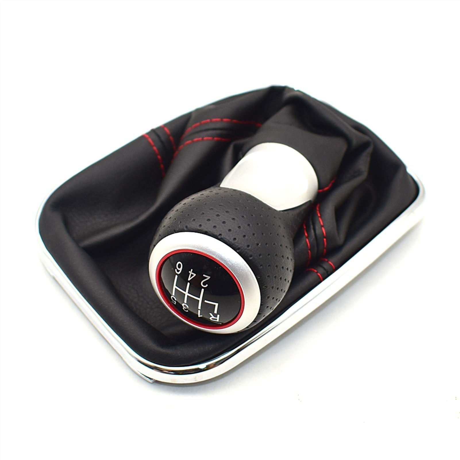 Vuzmode 5 for 6 Gang 12mm Schaltknauf Hebel Schaltmanschette Manschette, for Volkswagen, for VW, for Golf 4 IV MK4 GTI R32, for Bora, for Jetta 1999-2004 Automatik-Schaltknauf(RED 6 Speed) von Vuzmode