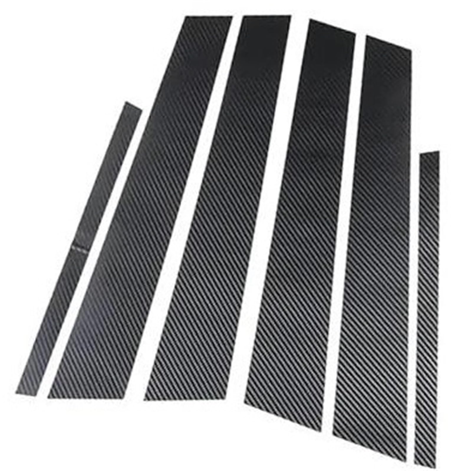 Vuzmode 6-teilige Autotür-/Fenstersäulenverkleidung, for Mercedes, for Benz, ML-Klasse 2006-2016 Fahrzeugfenster-Dekorationsabdeckung(Black B-Carbon Fiber Look) von Vuzmode