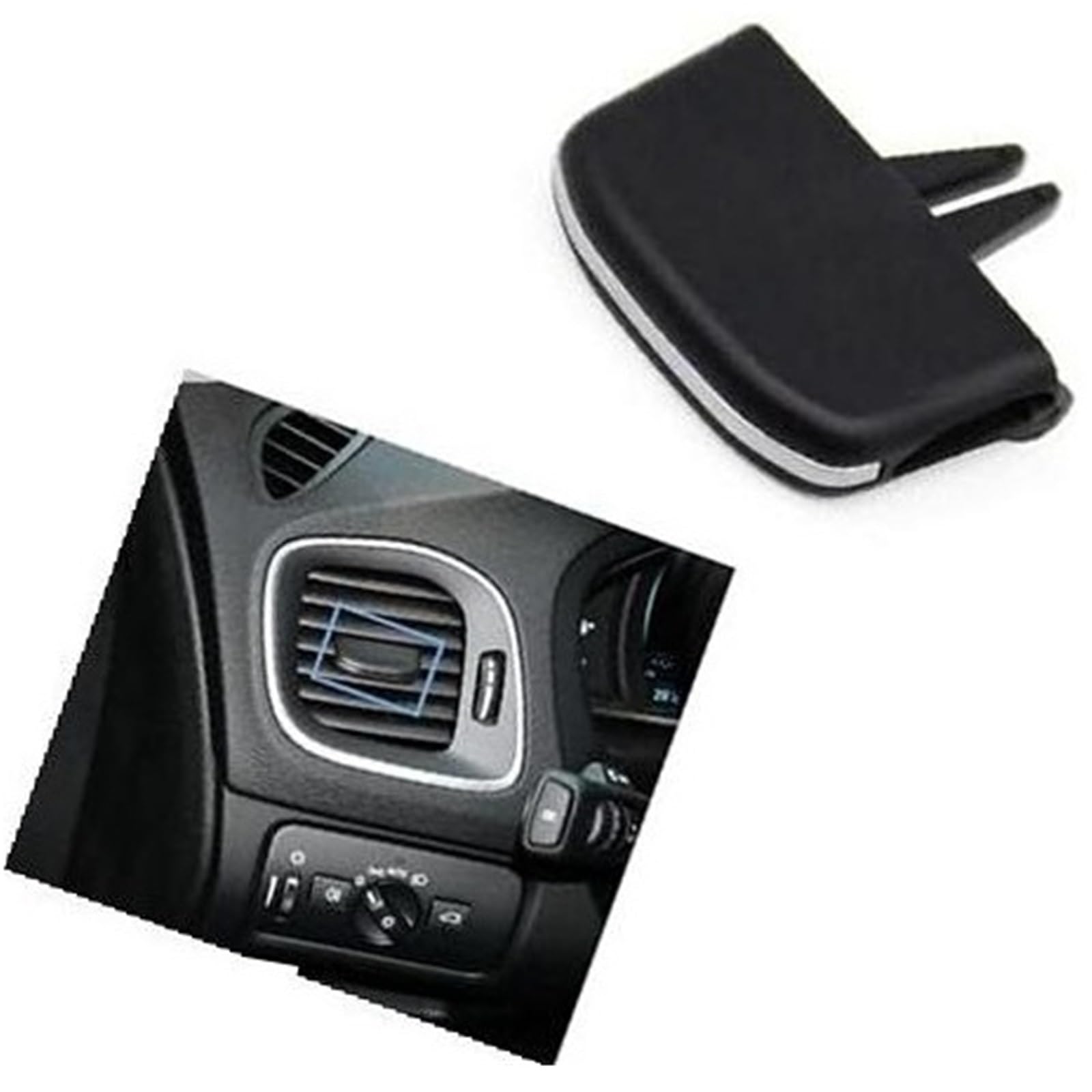 Vuzmode Armaturenbrett-Klimaanlagen-Entlüftungsgitter-Auslasslaschen-Clip-Schieber, for Volvo, V60 S60 V40 2011–2019 Clip für Lüftungsschlitze im Auto(Black Model A) von Vuzmode