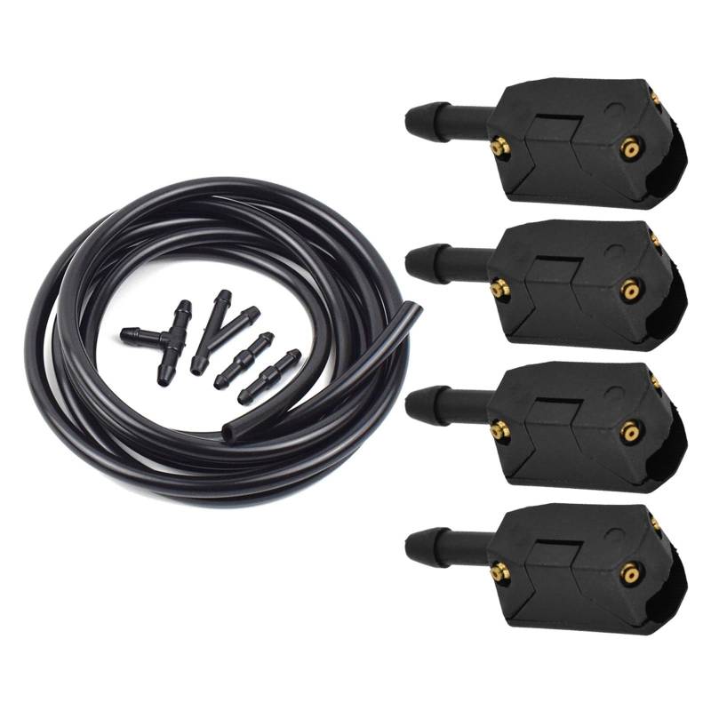 Vuzmode Auto 4 Wege Scheibenwaschanlage Wischerblatt Wassersprühdüsen Düsen, for, LKW FL FE FM FH FH16 FMX VHD VNL VNM VNR VNX VM Scheibenwaschdüsensatz(4Pcs Large Nozzles) von Vuzmode