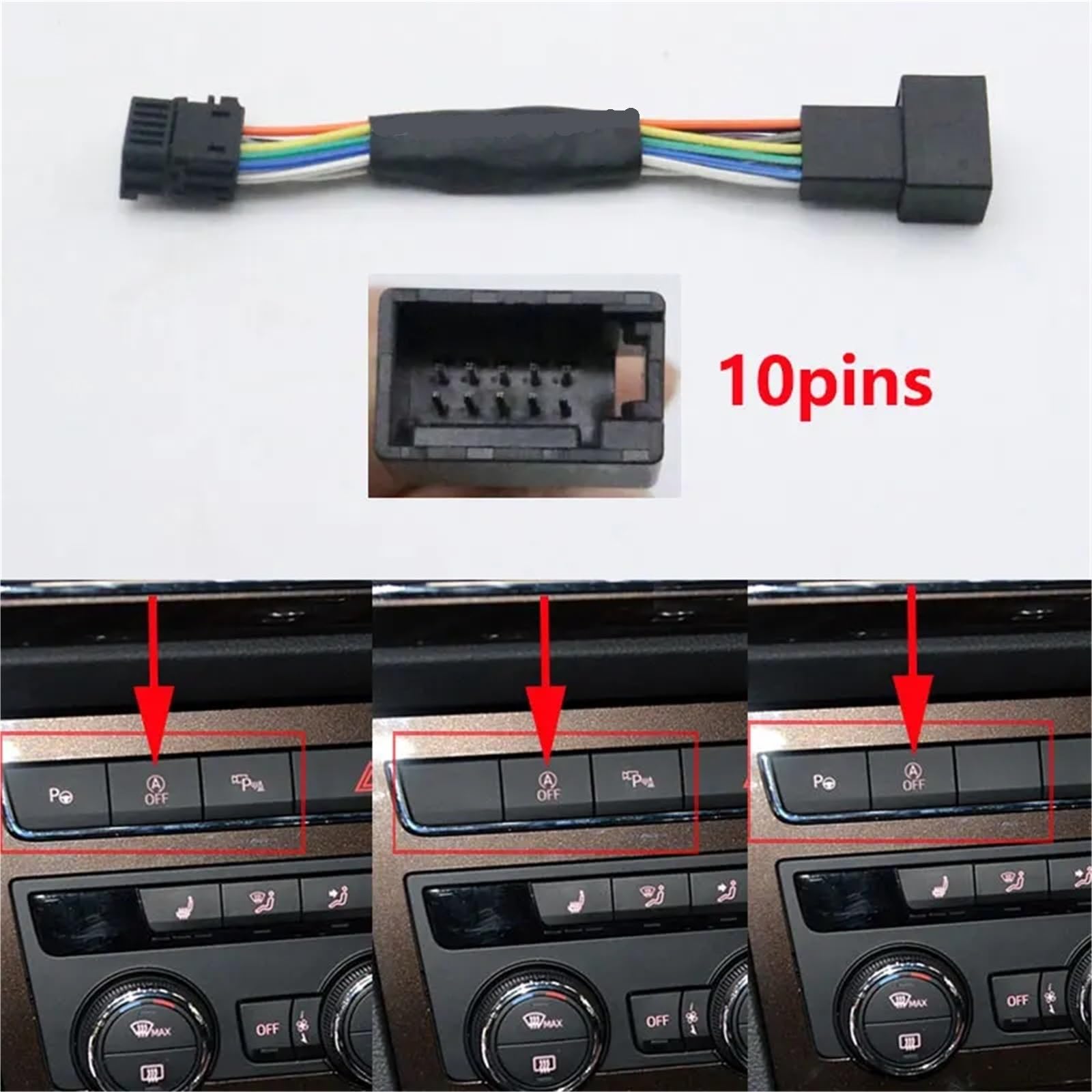 Vuzmode Auto-Automatik-Stopp-Start-Motorsystem Aus Geschlossener Kontrollsensorstecker, for Seat, Leon MK3 2013 2014 2015 2016 2017 2018 2019 Auto-Auto-Stopp-Sensor(10 Pins) von Vuzmode