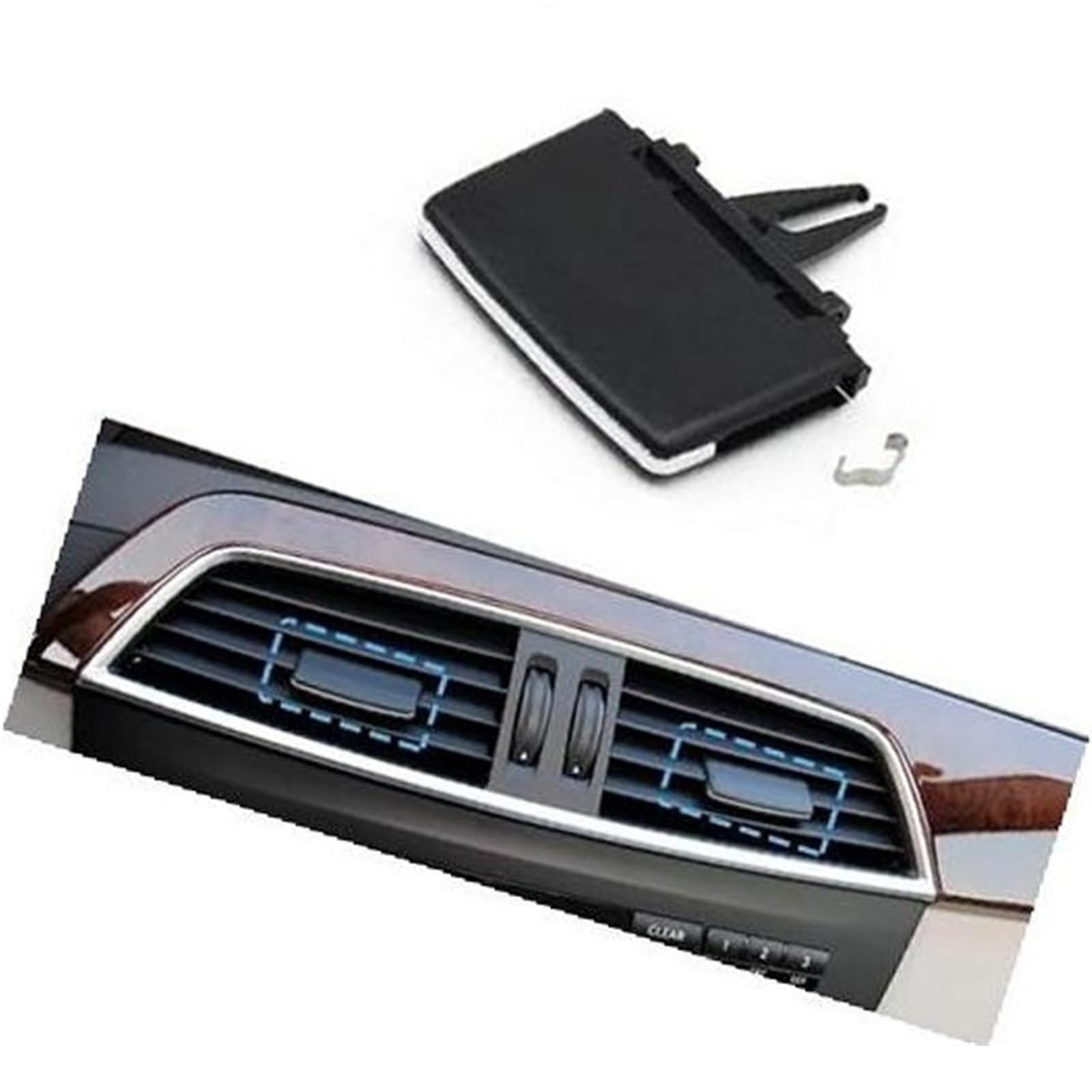 Vuzmode Auto-Entlüftungsöffnung, Mitte Links, rechts, AC-Entlüftungsgitter, Laschenclip-Schieber, for Mercedes-Benz, C-Klasse W204 C300 2011–2014 Clip für Lüftungsschlitze im Auto(Black Middle 1PC) von Vuzmode